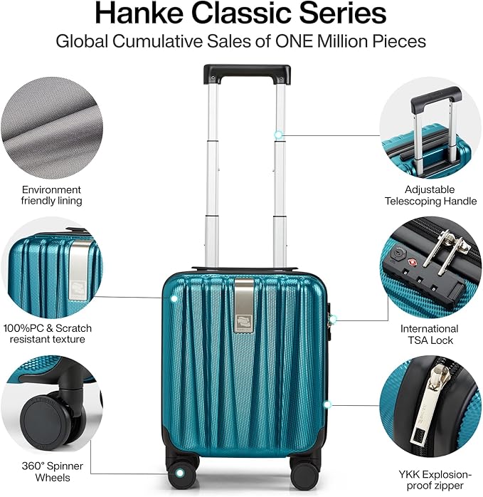 Hanke 14 Inch Underseat Carry On Luggage - Image 3