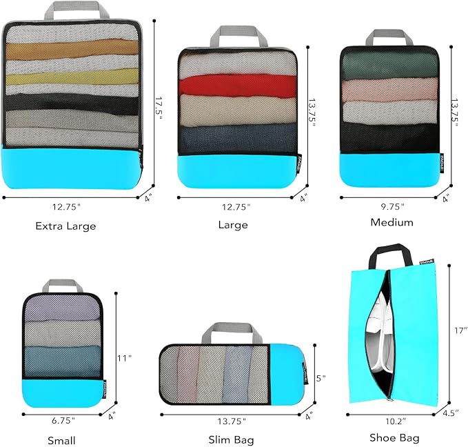 BAGAIL 4 Set/6 Set/8 Set Compression Packing Cubes Travel Accessories - Image 2
