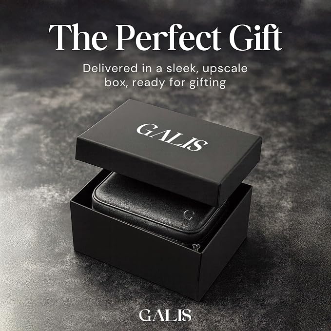 Galis Luxury Watch Case for Men High End Portable 2-Slot Watch Holder and Watch - Image 4