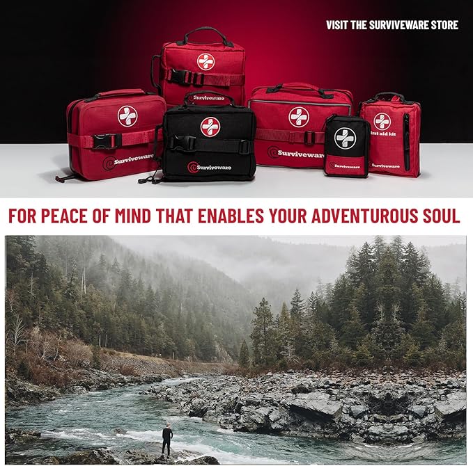 Surviveware 98 Pcs Comprehensive Premium Survival First Aid Kit - Image 9