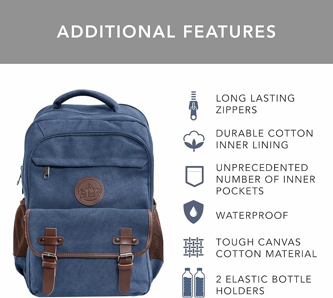 Ama Dablam Premium Original Canvas Backpack/ 17”Laptop/XL-30L/ Many Pockets | - Image 2