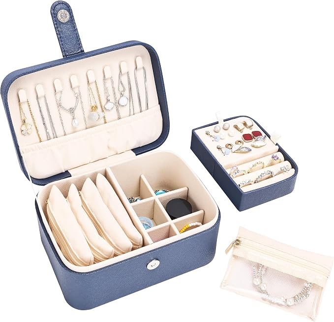 2 Layer Portable Jewelry Box, Large Jewelry Travel Case by Unknown