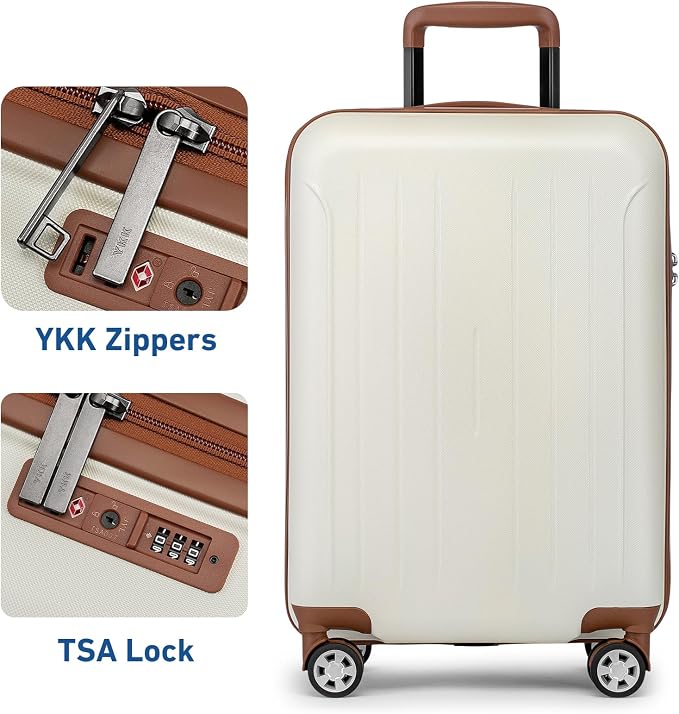 KYME Suitcase Hardshell With Double Spinner Wheels, PC+ABS TSA Lock Travel - Image 4