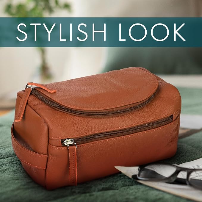 ELIZO Premium REAL Leather Toiletry Bag - Image 2