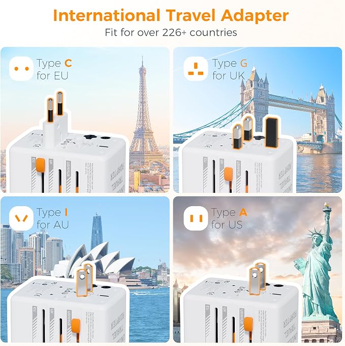 TESSAN Universal Travel Adapter 35W, International Plug Adaptor - Image 2