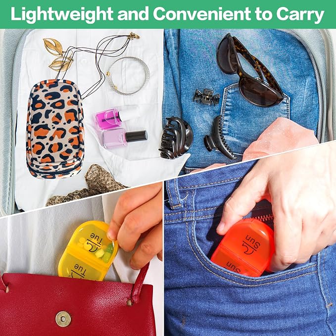 Serfeymi Weekly Travel Pill Organizer 2 Times A Day AM PM Upgraded Rainbow Pill - Image 6