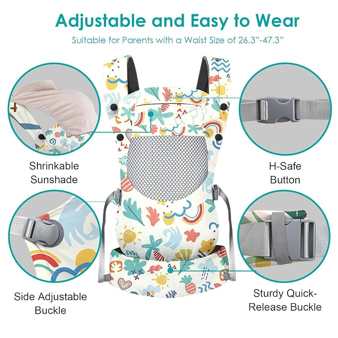 Newborn Baby Front Carrier Backpack, Toddler Baby Body Carrier, 7-66 Lbs - Image 4