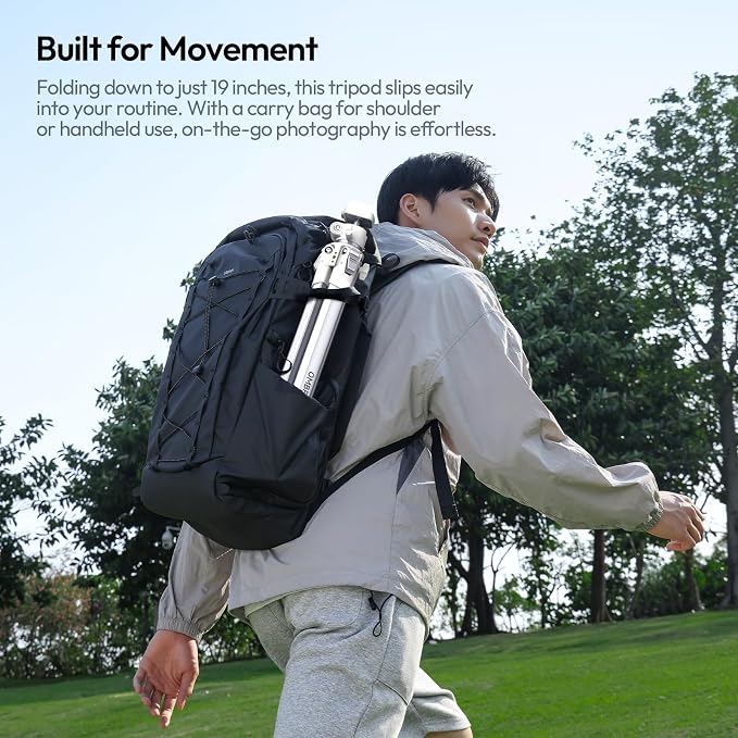 ULANZI Ombra Ⅱ Camera Travel Tripod White, 61.5" Aluminum Tripod Foldable - Image 9