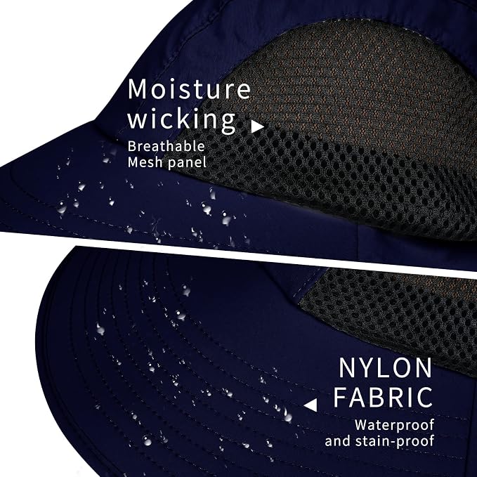 Sun Hat for Men Women with Neck Flap, UPF 50+ UV Protective Hiking Fishing Hats - Image 4