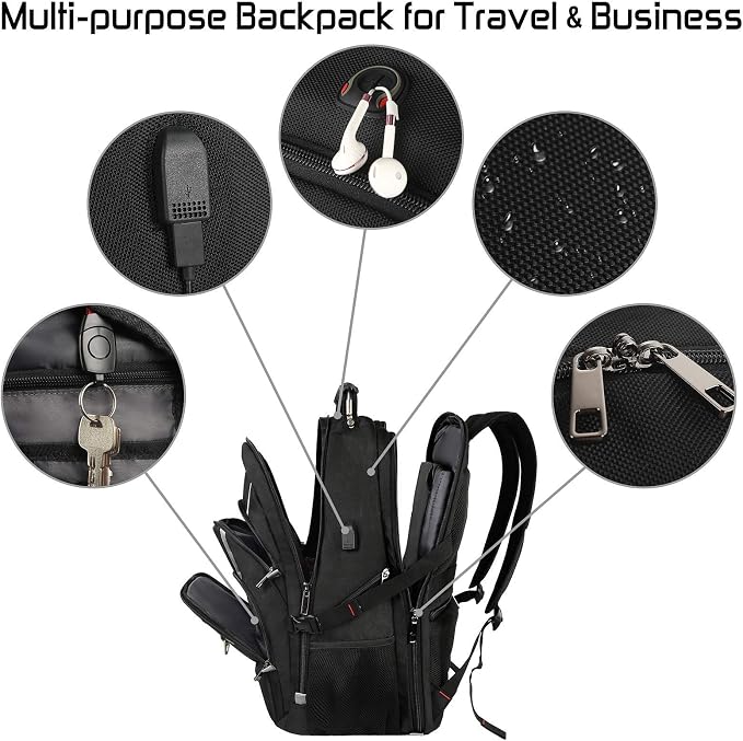 18.4 Laptop Backpack for Men, 55L-60L Extra Large Gaming Laptops Backpack - Image 6