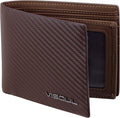 VISOUL Mens Carbon Fiber Leather Bifold Wallet by VISOUL