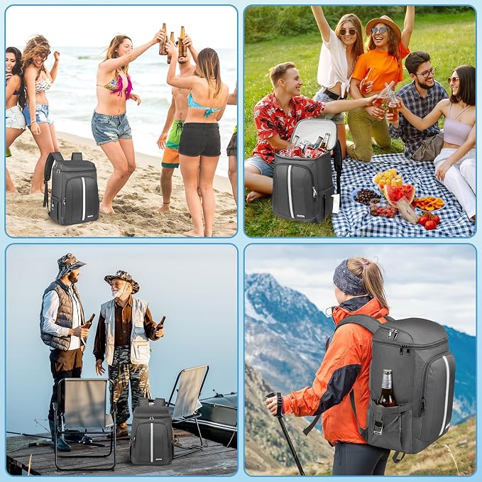 Backpack Cooler Insulated Leak Proof 35 Cans, 2 Insulated Compartments Thermal - Image 7