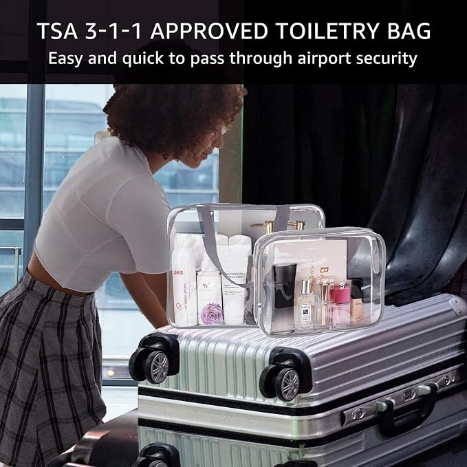 5Pcs Crystal Clear PVC Travel Toiletry Bag Kit - Image 6