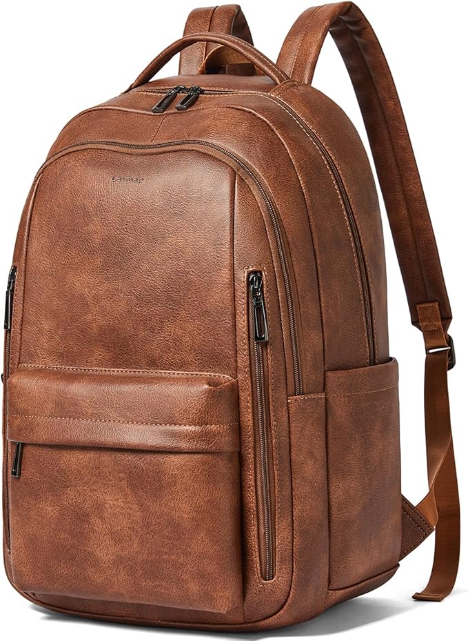 30L Business Laptop Backpack for Women Men, Travel Work Backpack Purse Faux by LATMAP