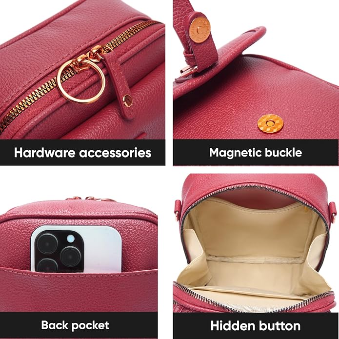 1060 Leather Crossbody Bags for Women Anti-Theft Vegan Purse - Image 6