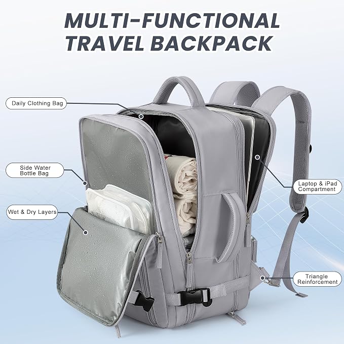Beraliy Large Travel Backpack, Ailrline Approved Personal Item Bag, 17.3 Inch - Image 3