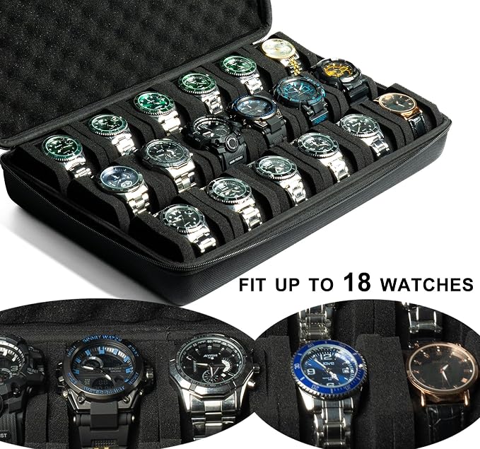 Hardshell watch case, 18 slots watch travel case - Image 3