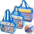 XEWEA Clear Travel Toiletry Bags, 3 Pack TSA Approved Transparent Makeup Bag by XEWEA