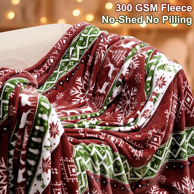 PHF Printed Fleece Blanket Queen Size, No Shed No Pilling Ultra Soft Plush Cozy - Image 3