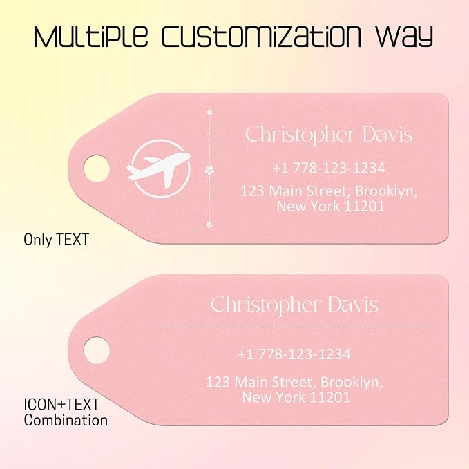 4 PCS Personalized Metal Luggage Tag – Personalized Engraved Suitcase Tag - Image 5