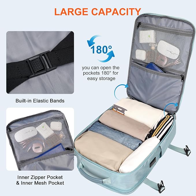 PIJUSHI Travel Backpack for Women Expandable Carry on Luggage Backpack Airline - Image 3