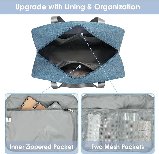 Carry on luaggage 22x14x9 Airlines Approved Foldable Carry on Bag Travel Duffel - Image 3
