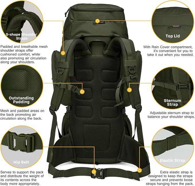 Mardingtop 60L Military Internal Frame Backpack - Image 5