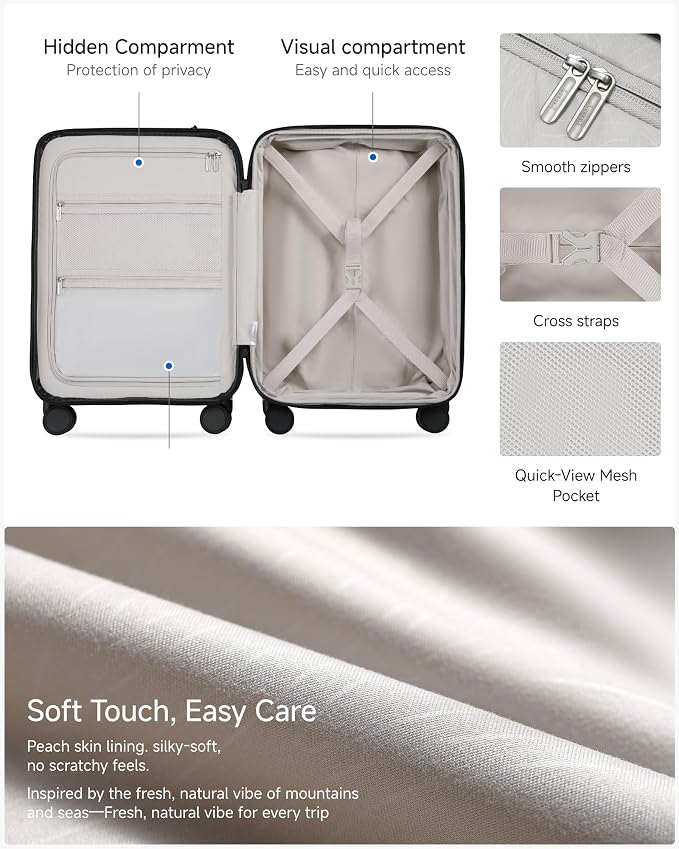 LUGGEX Carry On Luggage 22x14x9 Airline Approved, FLO5 Expandable Polycarbonate - Image 7