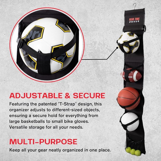 Hanging Sports Equipment Organizer | Multi-Purpose | Garage Sports Ball Storage - Image 4