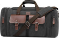 Canvas Duffle Bag for Men 60L Travel Duffel Bags Expandable Genuine Leather by DensataTravelBag