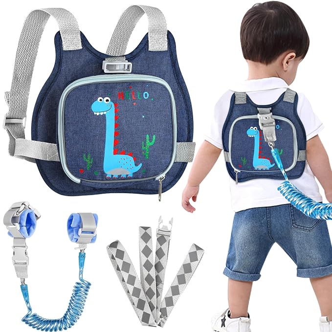 Toddler Harness Leash+ Anti Lost Wrist Link, Accmor Cute Dinosaur Kids Harness by Accmor
