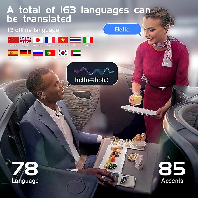 IAMJOY Language Translation Earbuds, 163 Two Way AI Translator Earbuds Language - Image 2