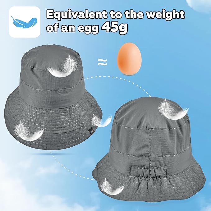 Sukeen Lightweight Bucket Hat for Women Quick-Dry Hiking Hat Packable Foldable - Image 4