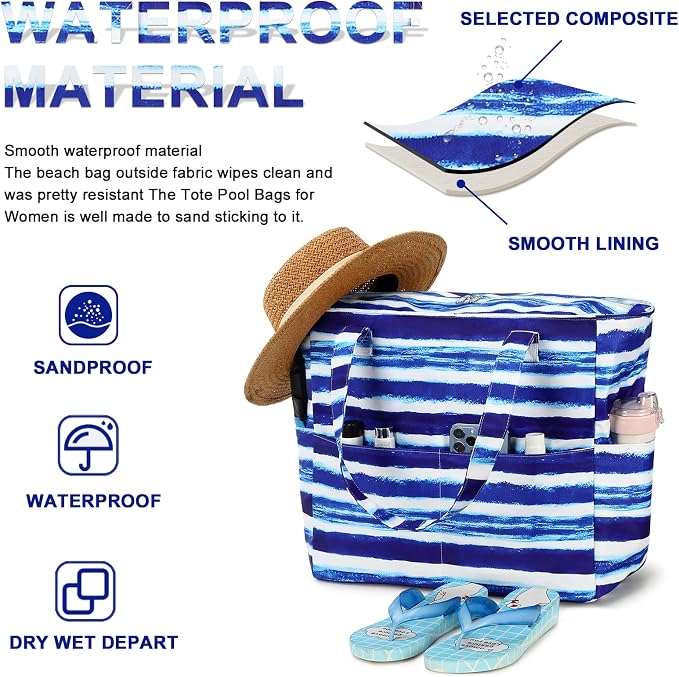 Waterproof Beach Tote Pool Bags - Image 7