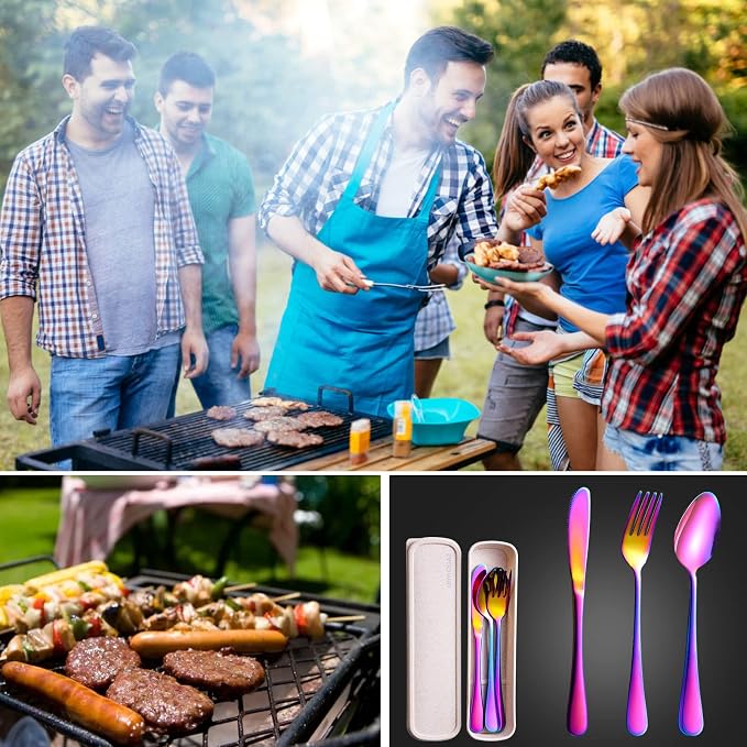 Portable Utensils Set with Case, Lunch Box Includ Fork Spoon Knife, Dishwasher - Image 6