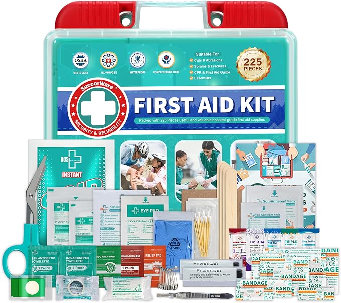 225 Pieces Portable First Aid Kit by SuccorWare%C2%AE