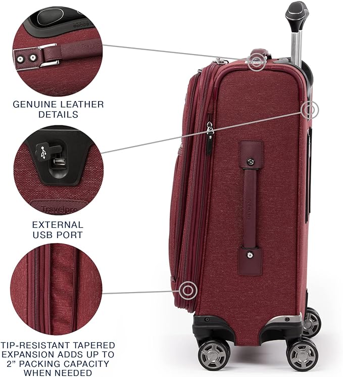 Travelpro Platinum Elite Softside Expandable Carry on Luggage, 8 Wheel Spinner - Image 4