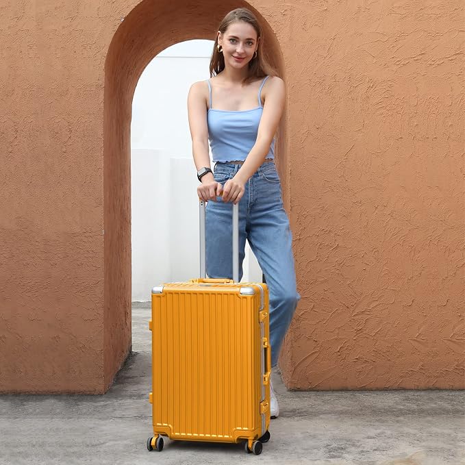 AnyZip Luggage PC+ABS Aluminum Frame Zipperless Checked Luggage Hard Shell - Image 2