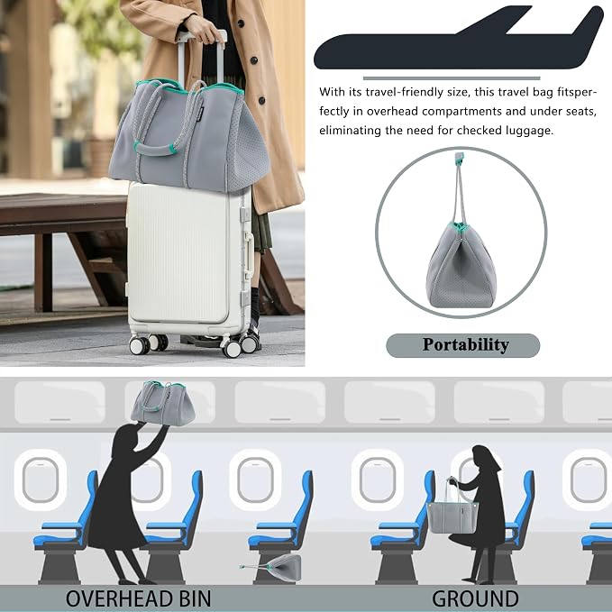 QOGiR Neoprene Multipurpose Beach Bag Tote - Image 6