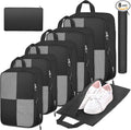 8 Set Compression Packing Cubes Travel, Lightweight Expandable Travel Cubes by Attmu