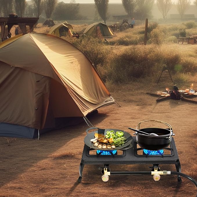 Vivicreate Cast Iron Propane Gas Stove Double Burner Heavy Duty Portable - Image 5