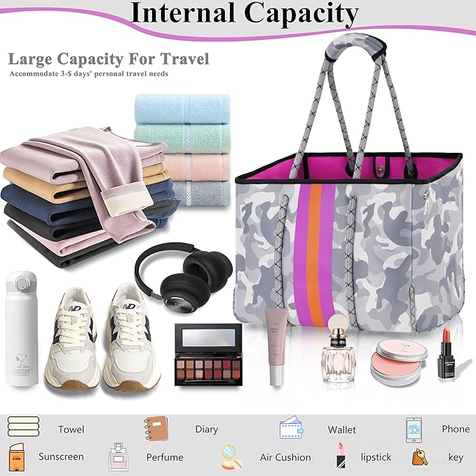 QOGiR Neoprene Multipurpose Beach Bag Tote - Image 4
