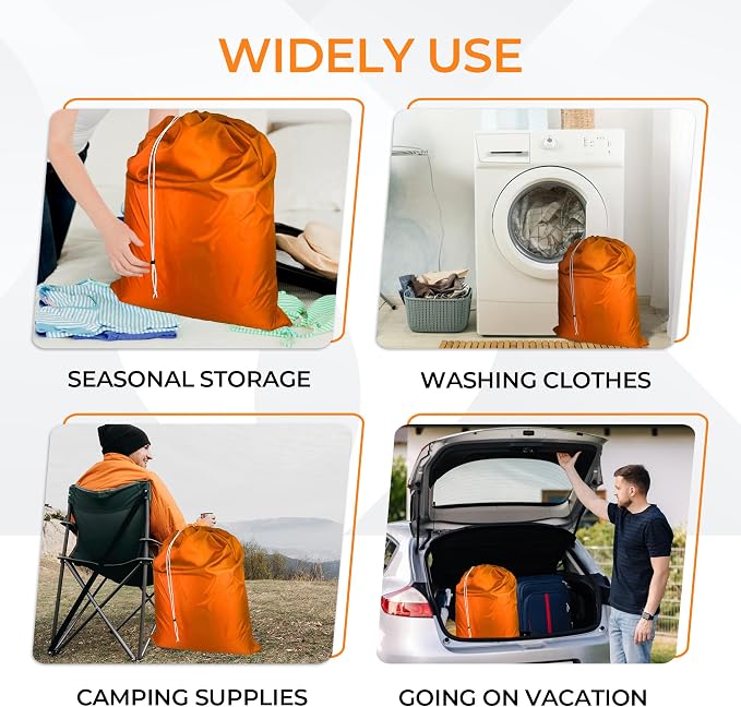 Laundry Bag with Locking Closure Drawstring – Extra Large Heavy Duty 100% Nylon - Image 4