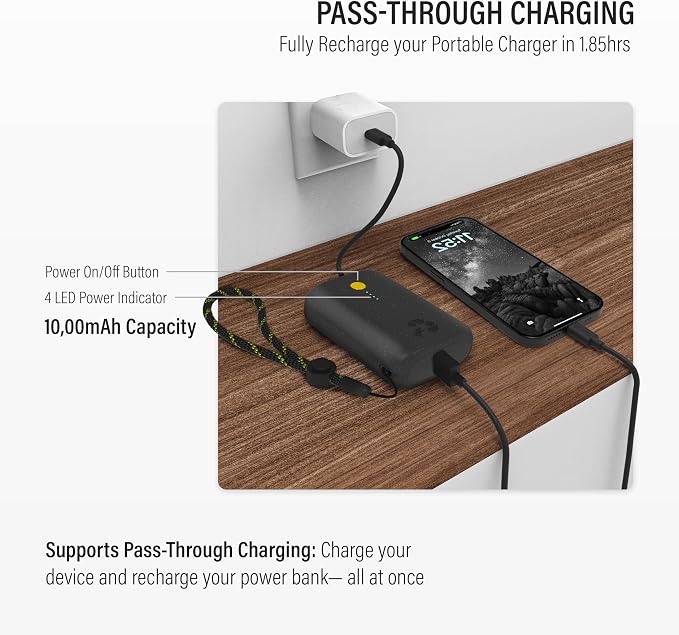 Nimble Champ Portable Charger, 000mAh Power Bank Fast Charging, 20W Dual USB-C - Image 4