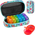 Serfeymi Weekly Travel Pill Organizer 2 Times A Day AM PM Upgraded Rainbow Pill by Serfeymi