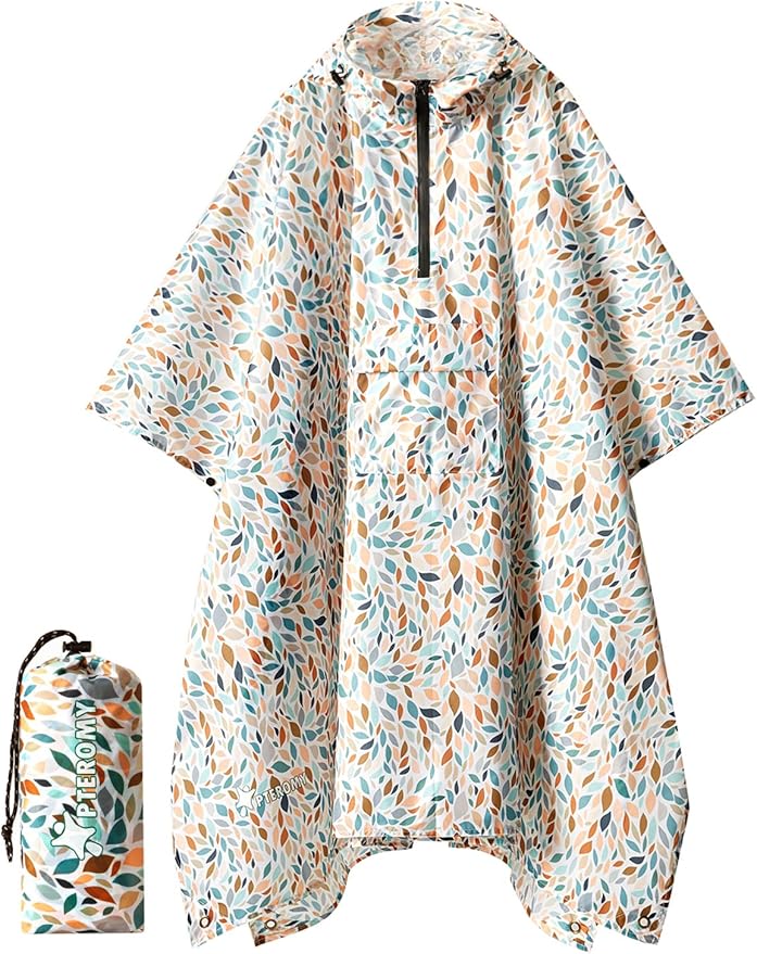 PTEROMY Hooded Rain Poncho for Adult by PTEROMY