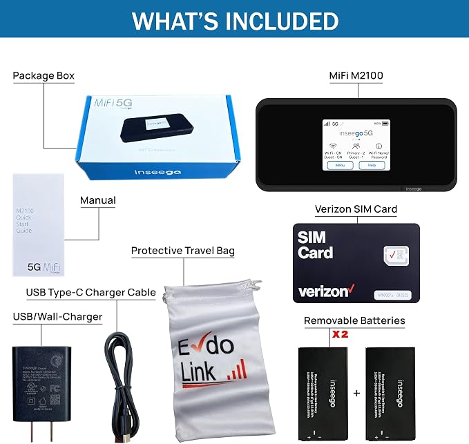 5G Mobile Portable WiFi | Verizon Wireless Jetpack Inseego MiFi M2100 | Free - Image 2