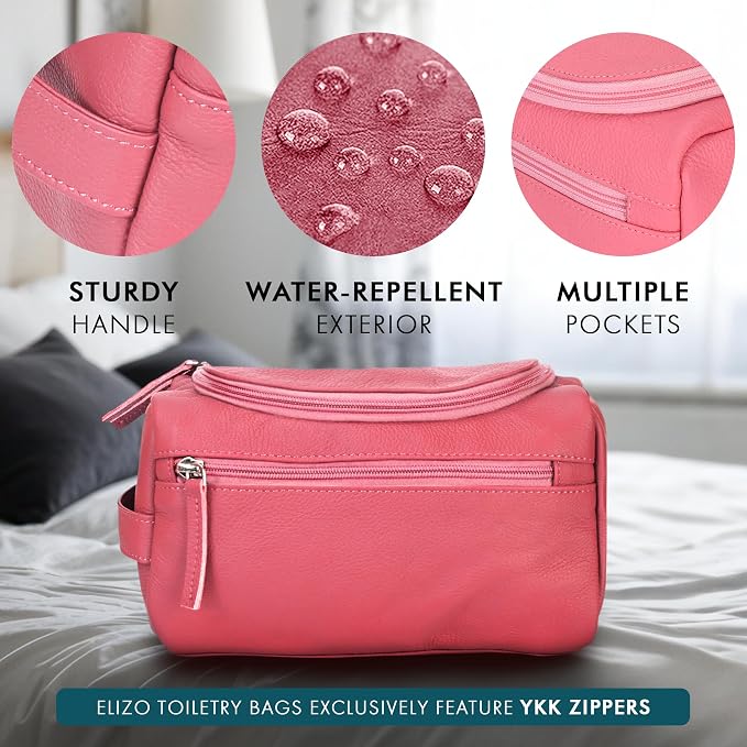 ELIZO Premium REAL Leather Toiletry Bag - Image 5
