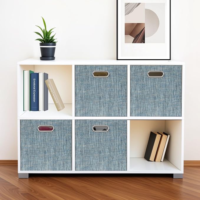 Posprica Storage Basket Bins, 11×11×11 Foldable Storage Cube Boxes Fabric Drawer - Image 7
