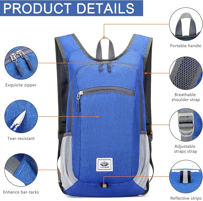 Esup 15L Lightweight Hiking Backpack Foldable Small Travel Backpack Packable - Image 4